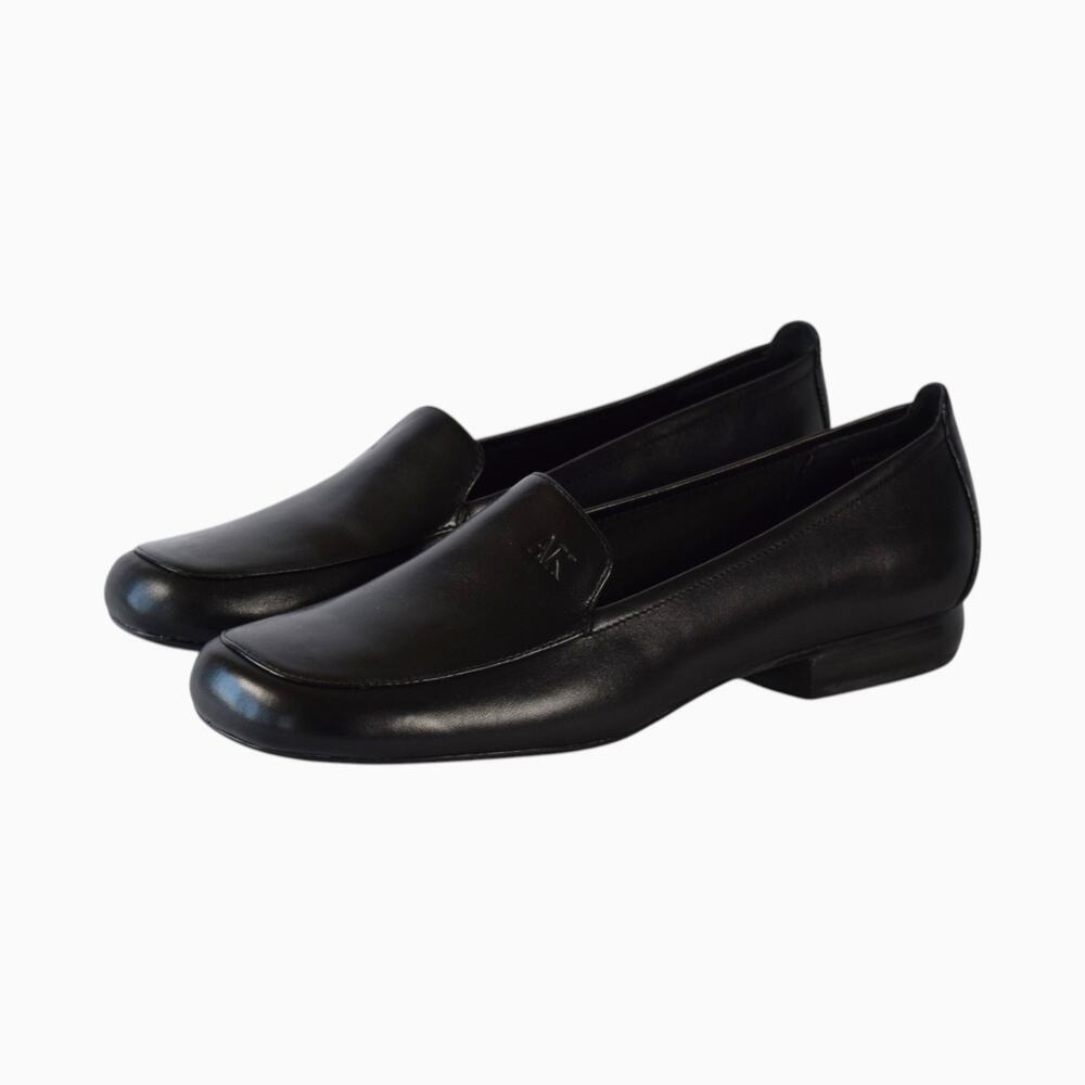 Vintage Anne Klein Black Leather Loafers Size 7.5